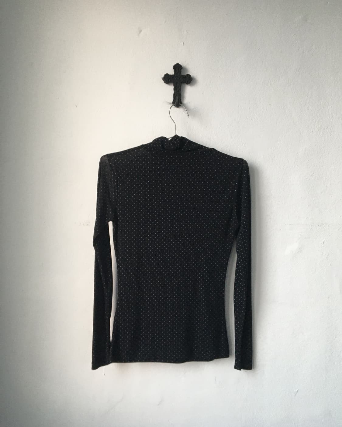 Dot pattern high neck sleeve 상품이미지2