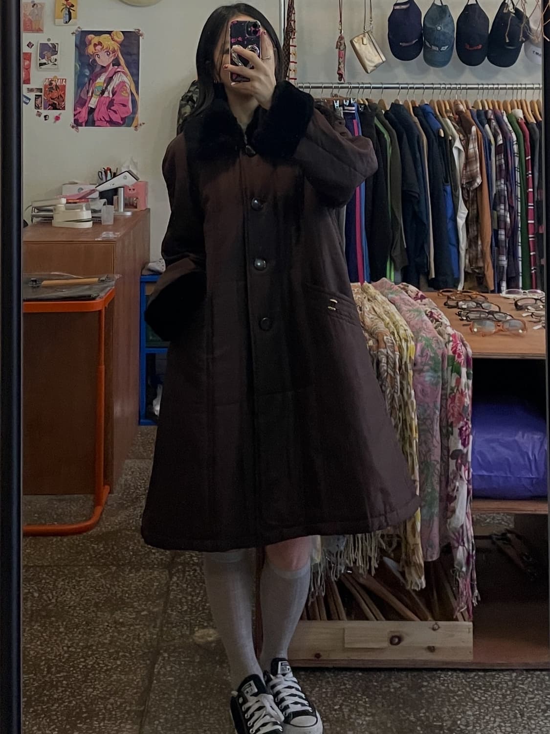 카라 퍼 롱패딩 코트 [무배] 상품이미지2