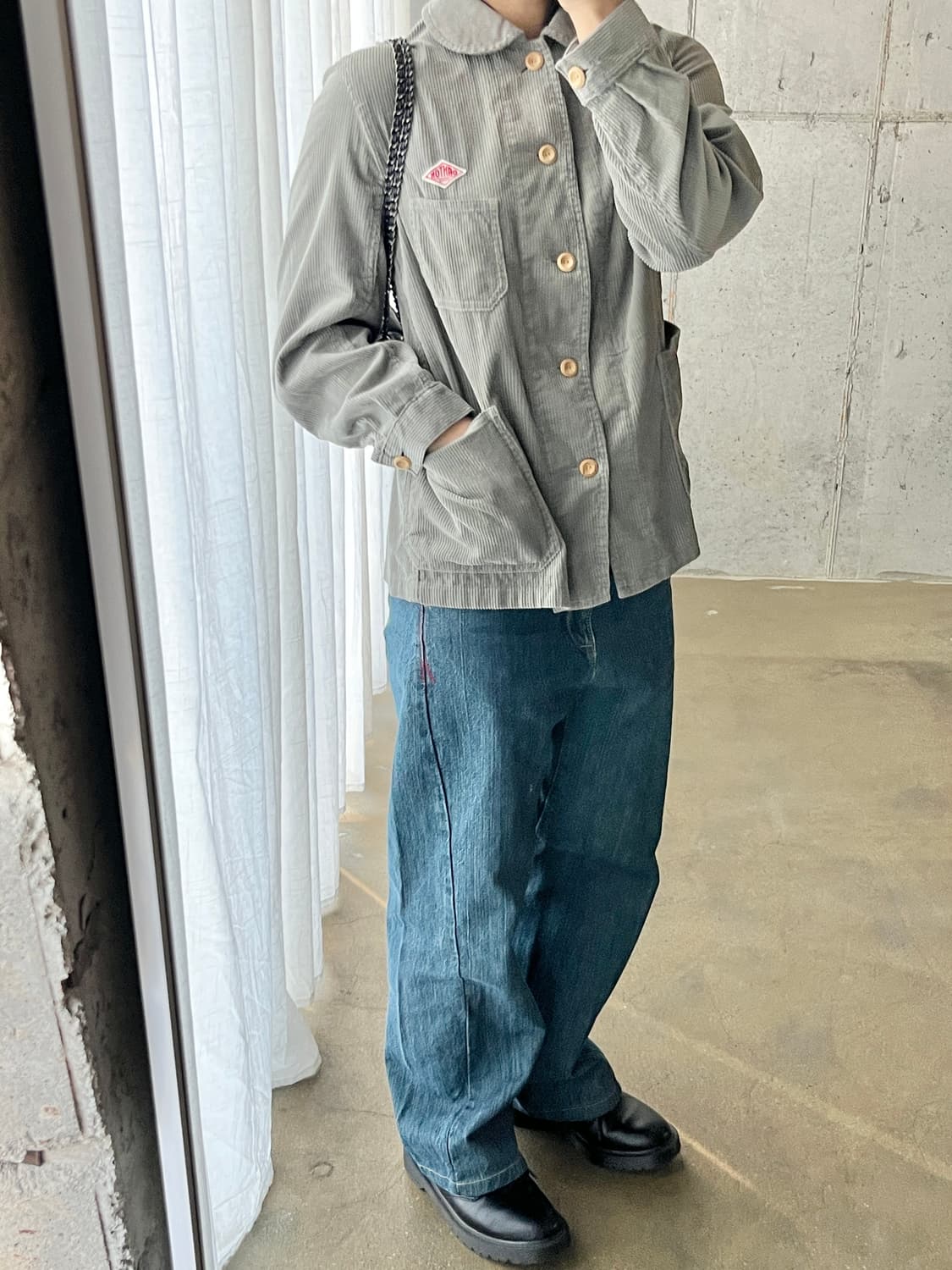 Danton 단톤 코듀로이 셔츠 자켓 세이지그린 상품이미지3