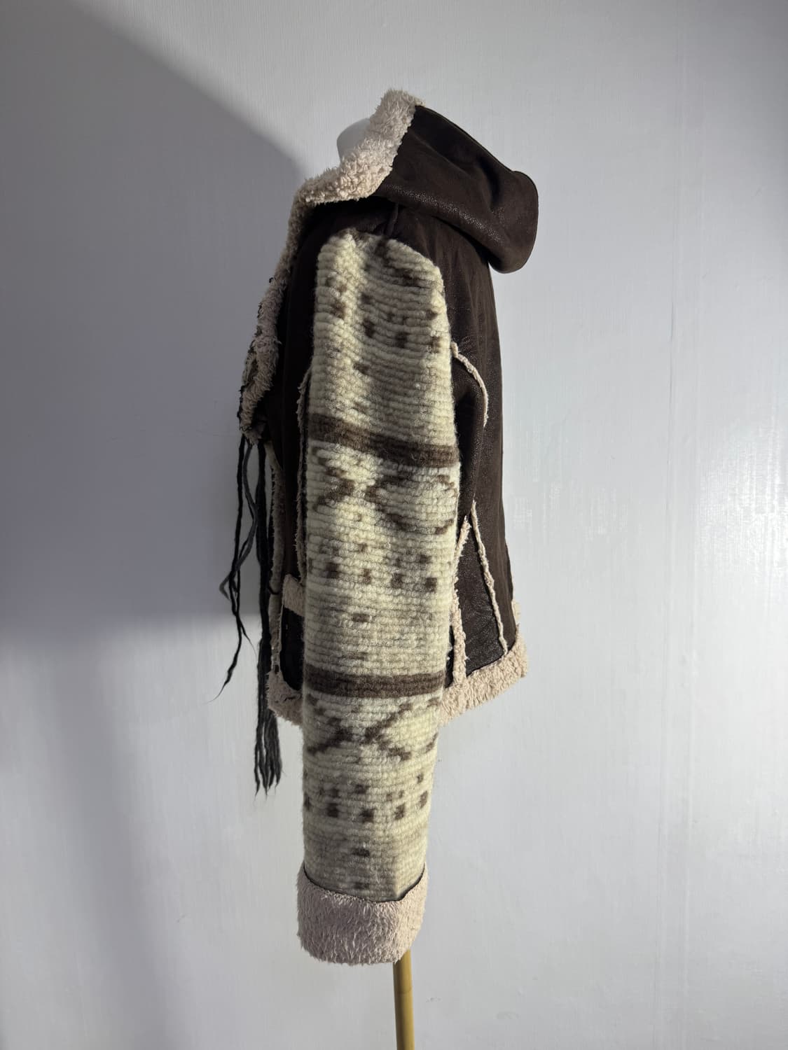 빈티지 에스닉 무스탕 스타일 후드 자켓 y2k lgb goa 하이브리드 상품이미지3