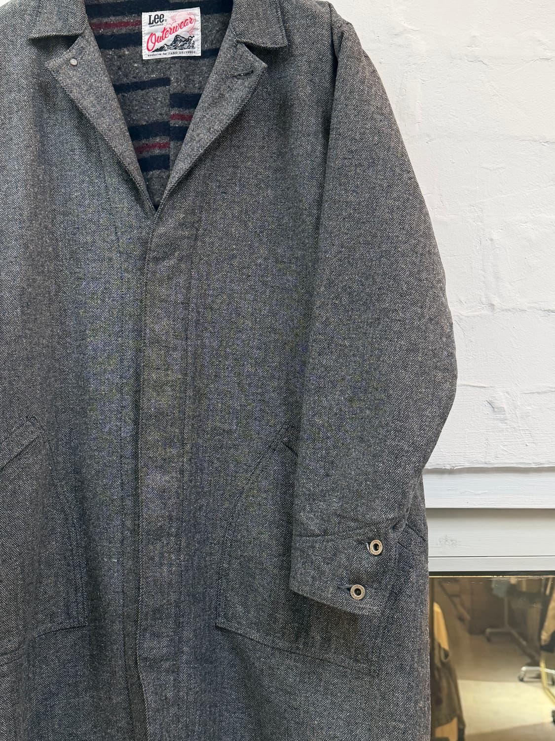 Lee x Nano Universe 블랭킷 모직 헤링본 코트 S 상품이미지3