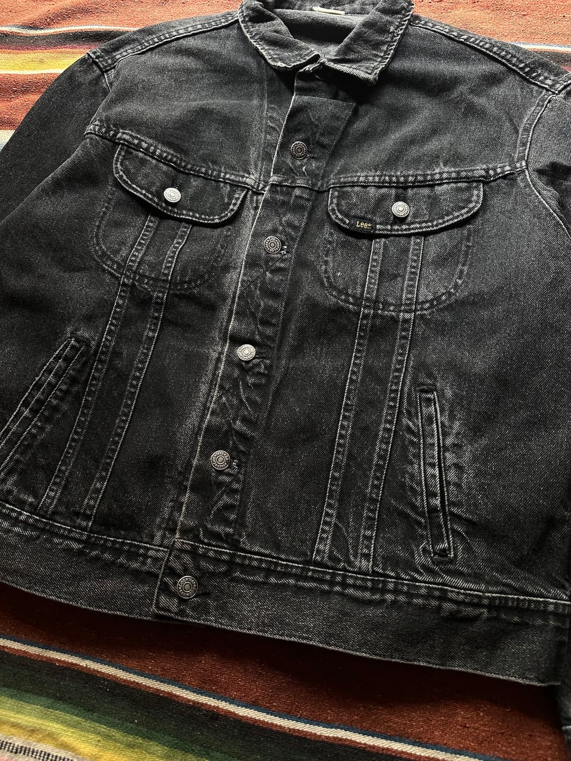 80s LEE 200 Vintage Black Denim Jacket 상품이미지3