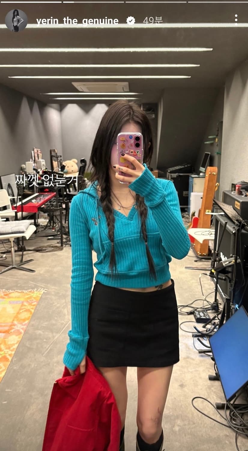 플리즈노팔로우 deer ribbed crop hoodie top  상품이미지2