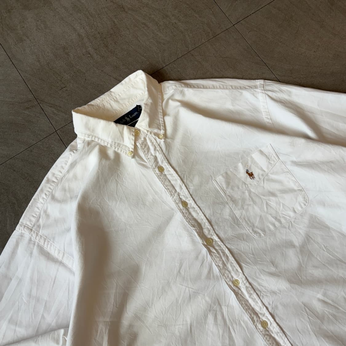 90s 폴로 정품 화이트 빅셔츠 라인의 긴팔셔츠 상품이미지2