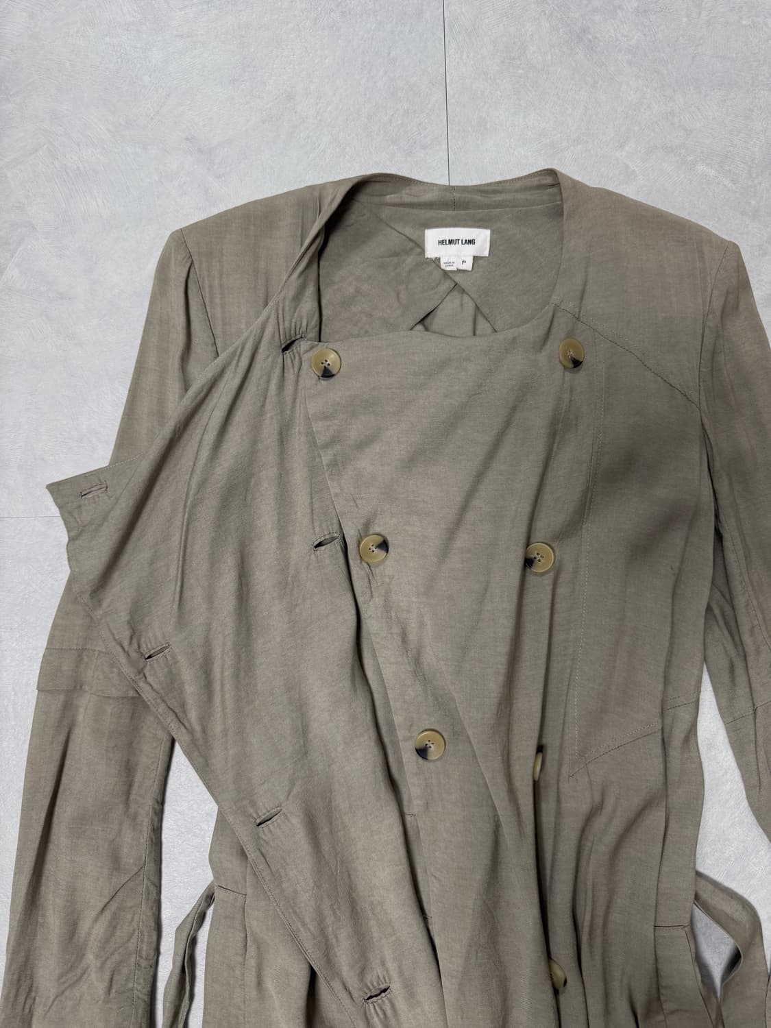 헬무트랭 비스코스 롱 트렌치 코트 베이지 상품이미지4