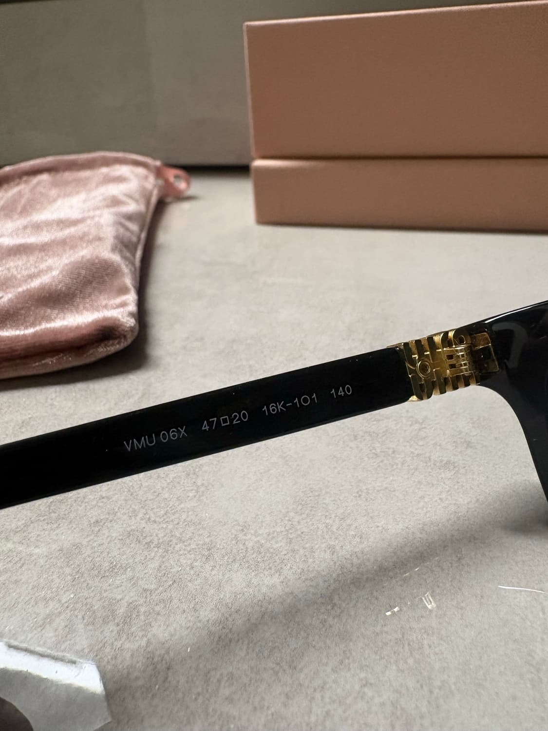 미우미우 로고 템플 스퀘어 안경 상품이미지7