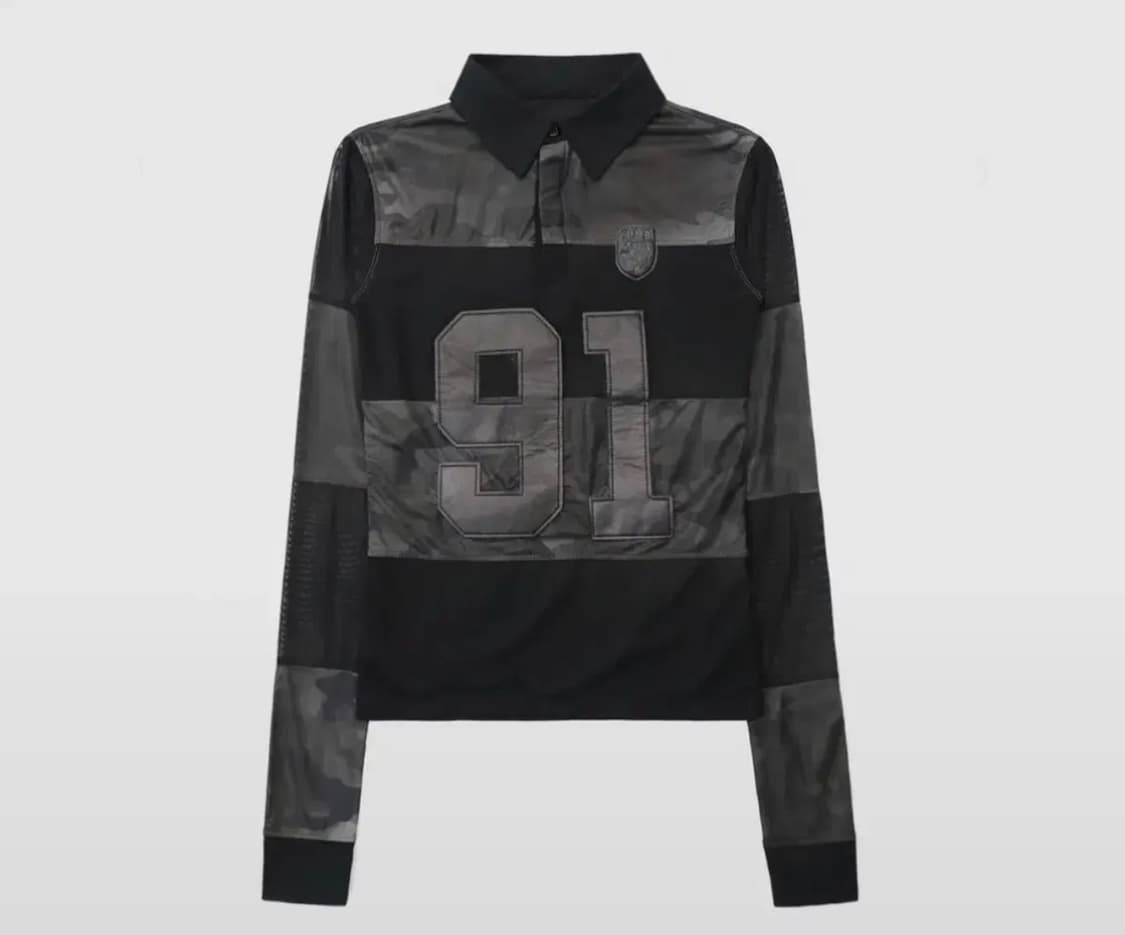 배드블러드 빈티지 클럽 럭비 셔츠 슬림핏 - 카모/블랙 상품이미지1