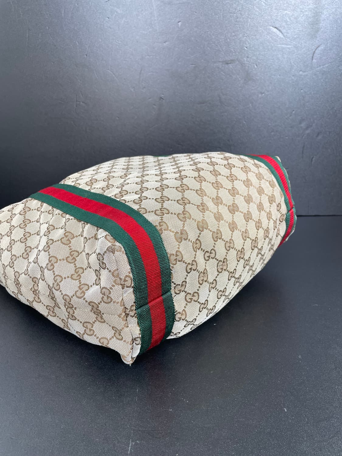 GUCCI 구찌 GG 쟈가드 브라운 삼선 토트백 카바스 숄더백189669 상품이미지5