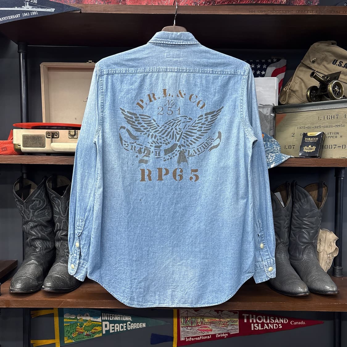 신형라벨 폴로 랄프로렌 릴렉스핏 RP65플래그 샴브레이 셔츠 N1084 상품이미지2