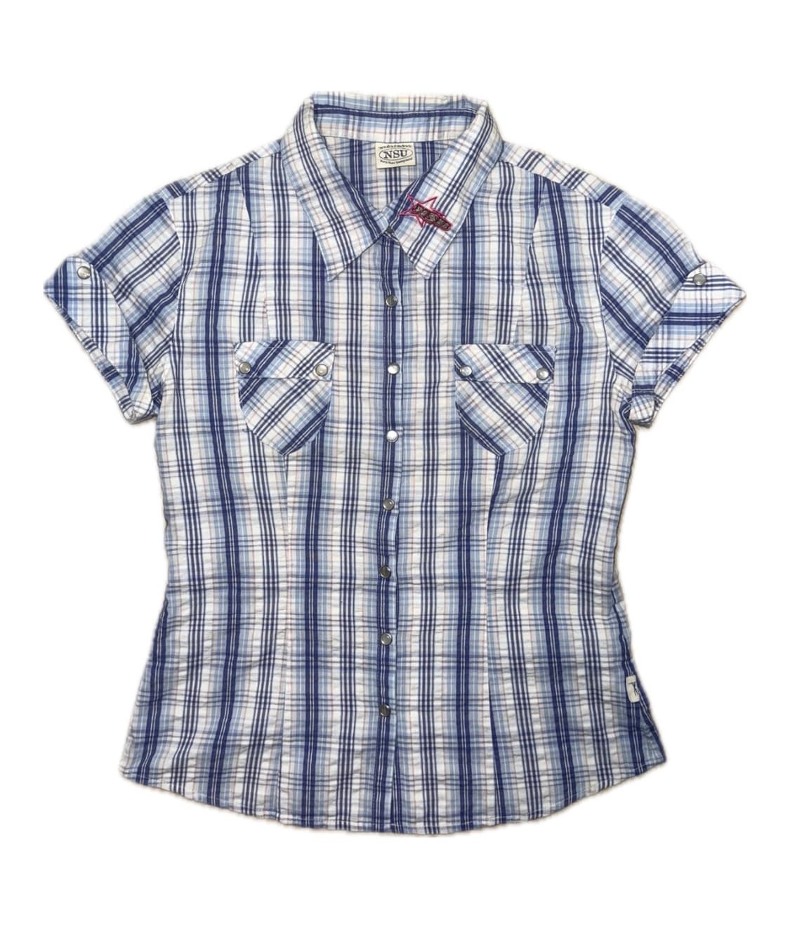 빈티지 토이 블루 키치 체크 셔츠 상품이미지1