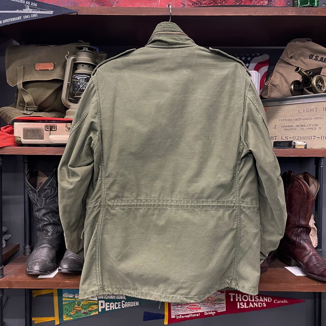 M/S 70s M65 필드 자켓 미군 오리지널 밀리터리 황동 지퍼 야상 상품이미지2