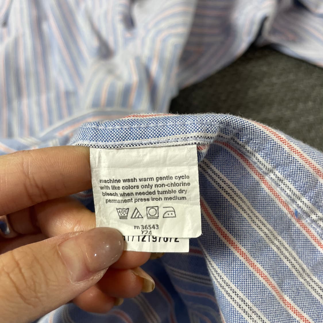 챕스 스카이블루 오렌지 스트라이프 긴팔 셔츠 상품이미지8