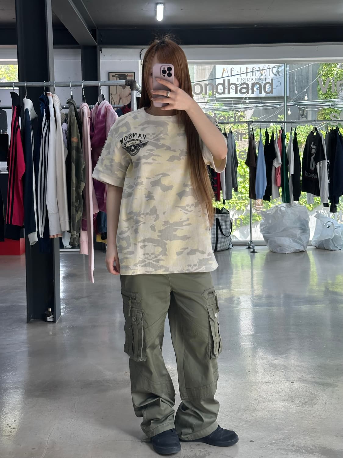 벤슨 스컬본카모 와플 반팔링거티 바닐라그레이 상품이미지4