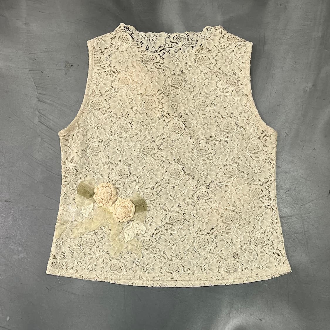 lassiette 플라워 펀칭 슬리브리스+스커트 셋업 y18156  상품이미지3