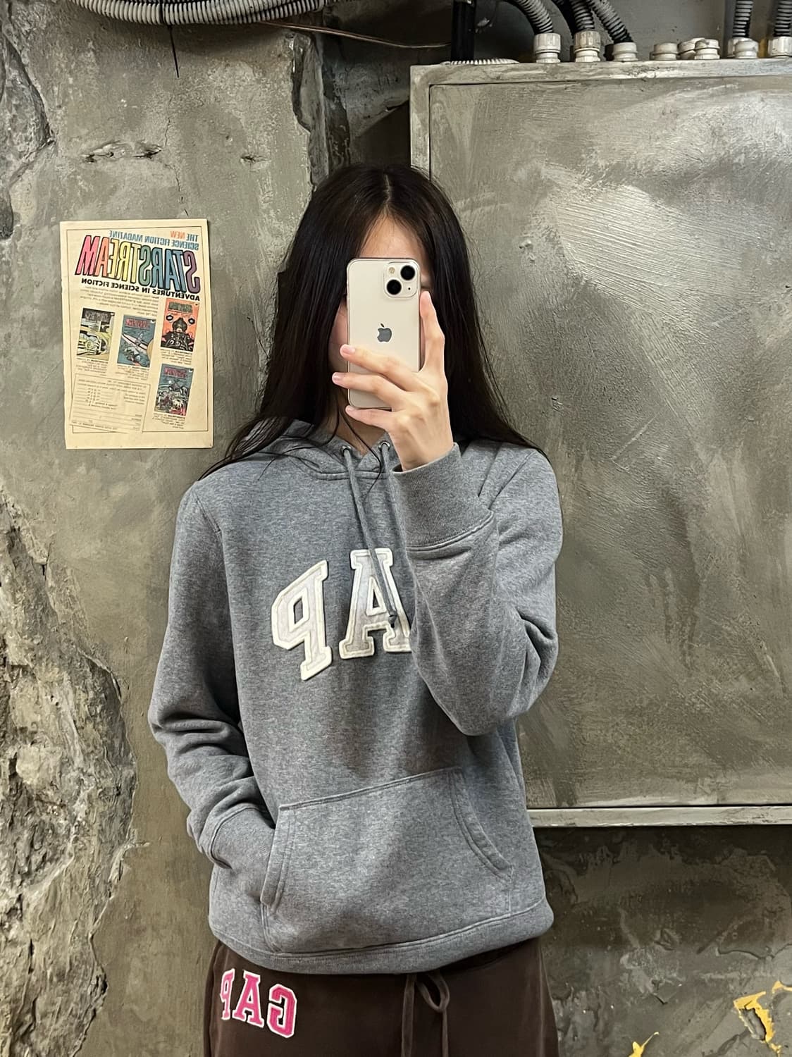 갭 후드티 그레이 M #csz407 상품이미지2