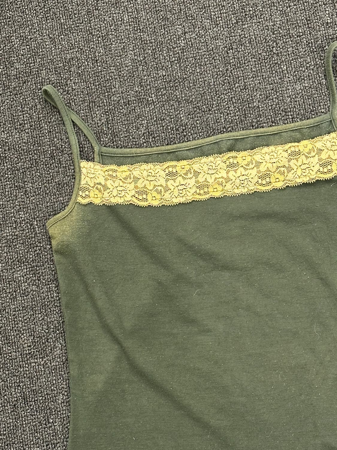 2)Japanese vintage 여성 레이스 카키 나시 상품이미지3