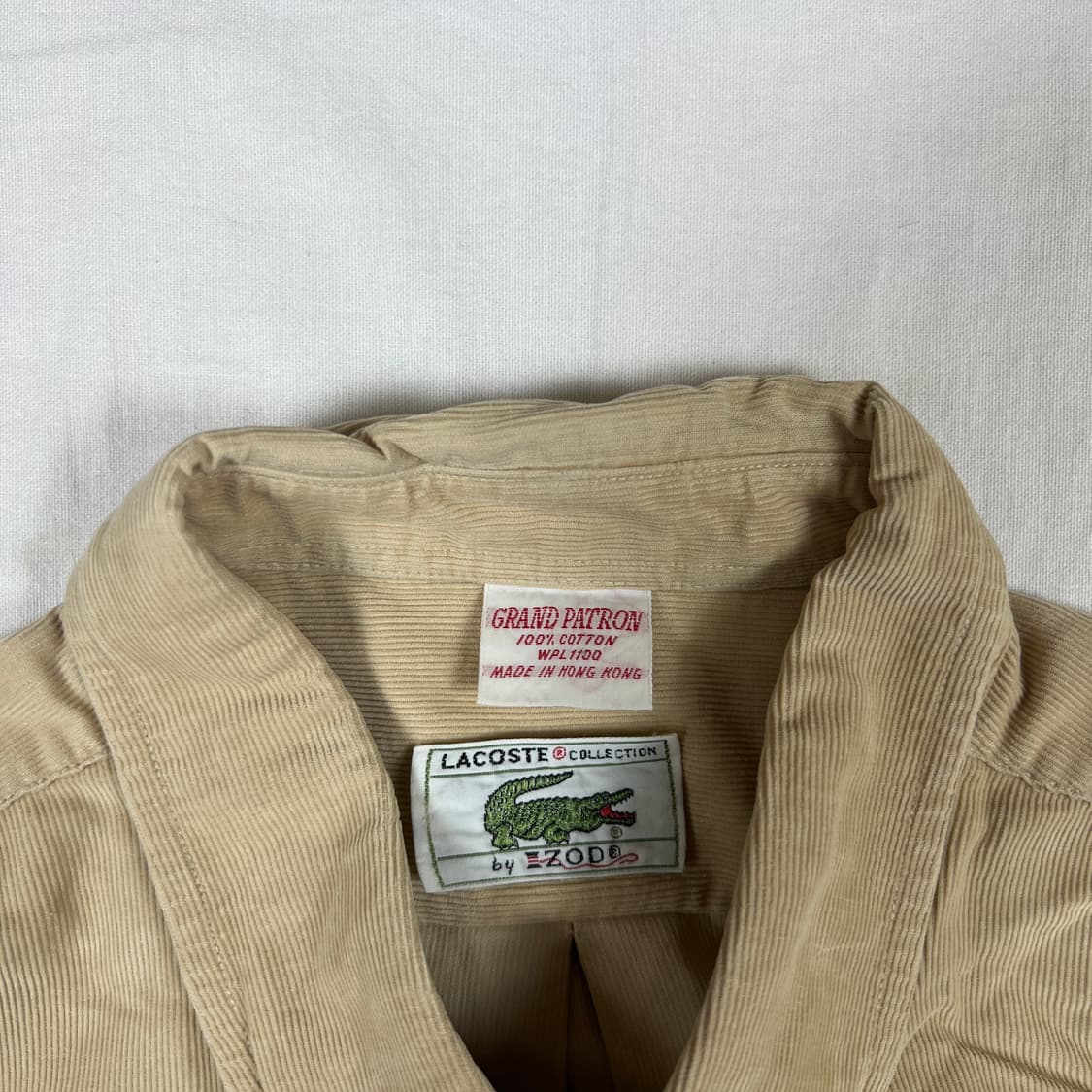 80’s 라코스테 lacoste 로고 코듀로이 포켓 셔츠 남방 상품이미지6