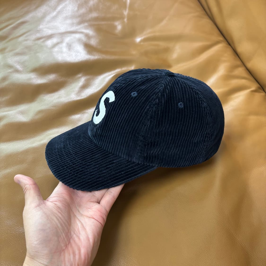 Supreme 슈프림 코듀로이 네이비 S로고 6패널 볼캡 모자 Navy 상품이미지4