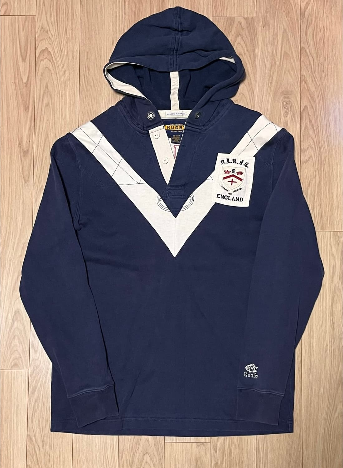 랄프로렌 럭비 후드티 M 네이비 상품이미지1
