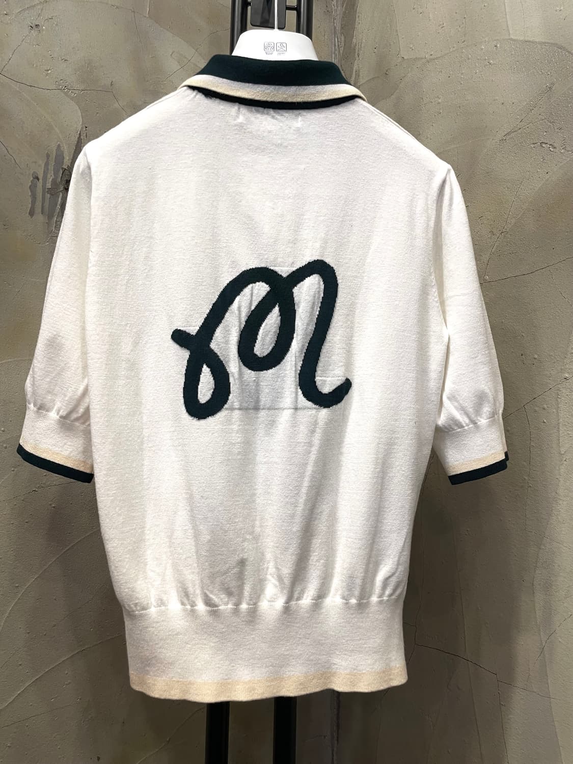 말본 여성 골프복 화이트 반팔 카라 니트 M 상품이미지2