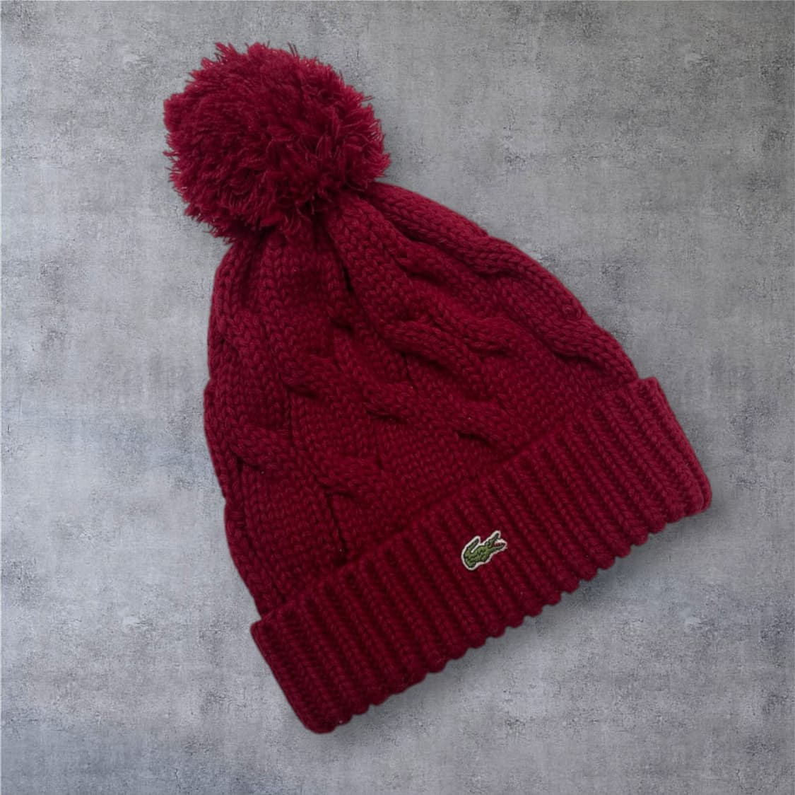 라코스테 Lacoste 레드 케이블 니트 방울 비니  상품이미지1