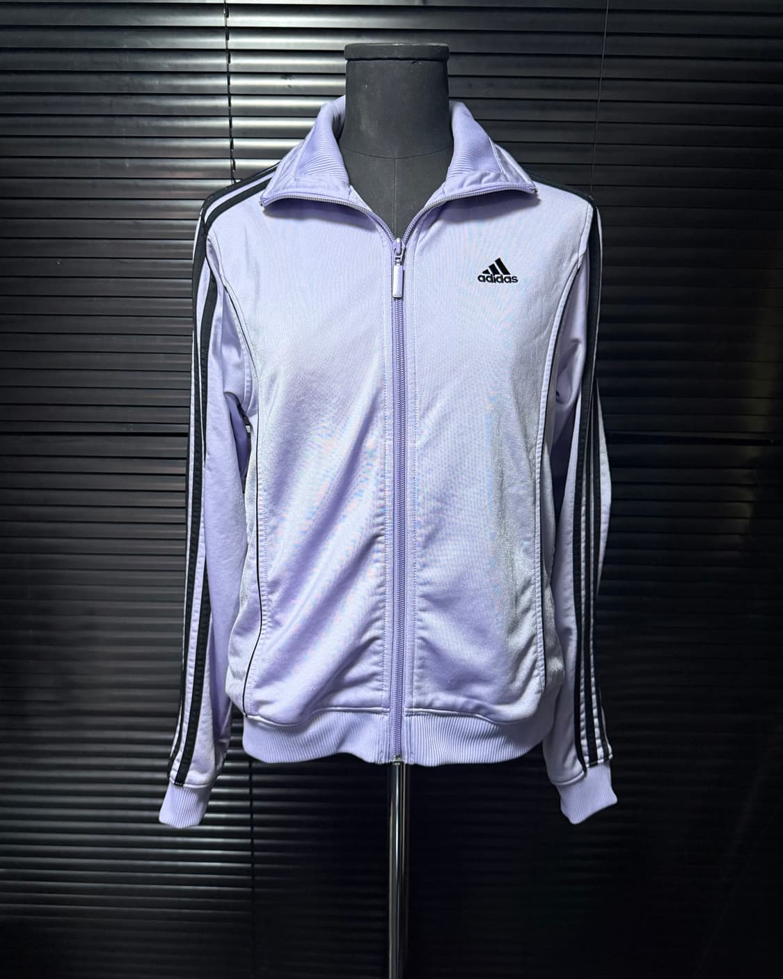 아디다스 연 보라 블랙 져지 트랙탑 집업 S 90 자켓 삼선 요가 런닝 상품이미지1