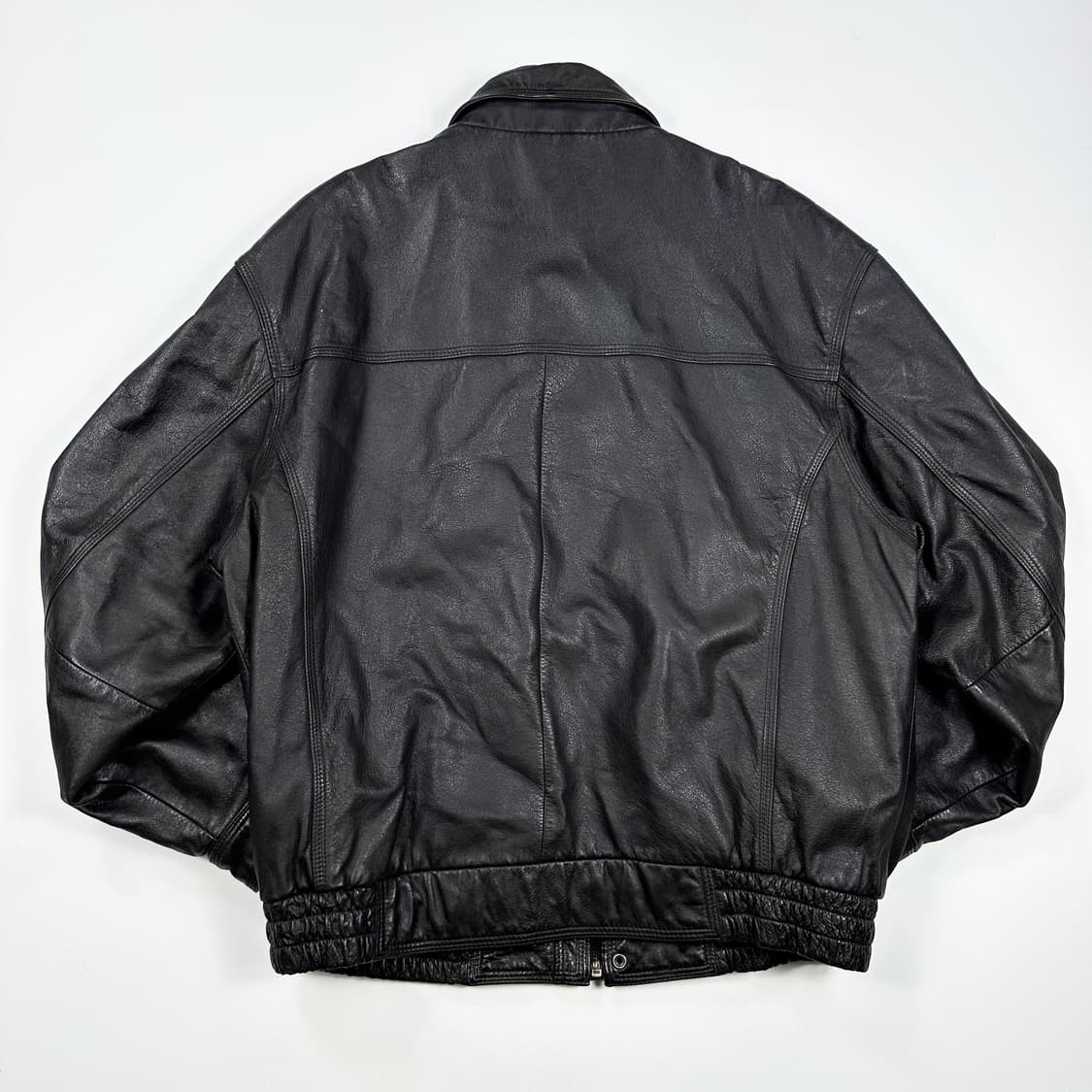 VTG 빈티지 소가죽 블루종 자켓 블랙 XL 상품이미지3