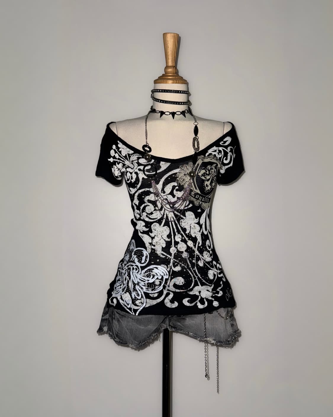 블랙 오리엔탈 반팔탑 상품이미지5