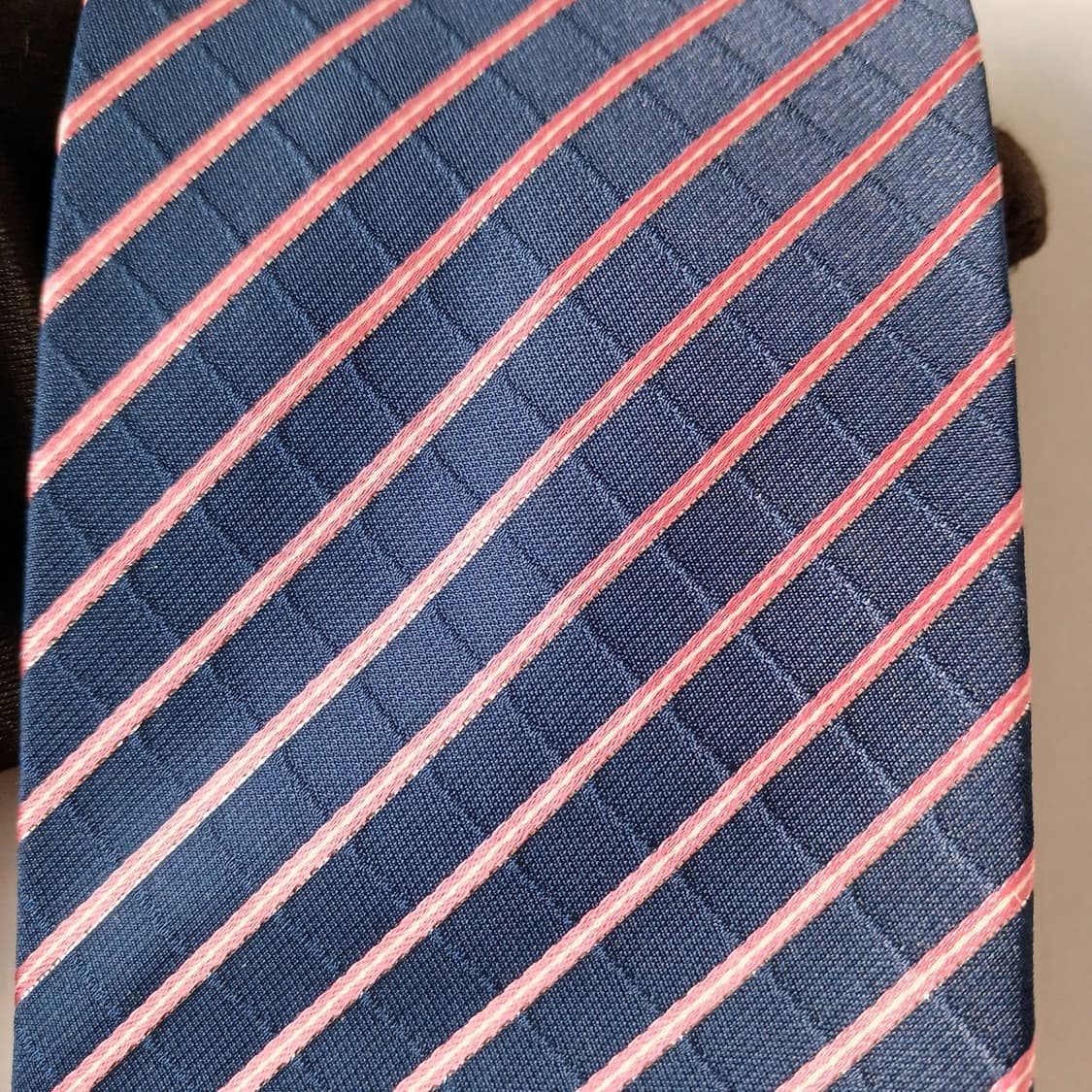 아쿠아스큐텀 네이비 스트라이프 넥타이 9.6cm A+등급 A19743 상품이미지6