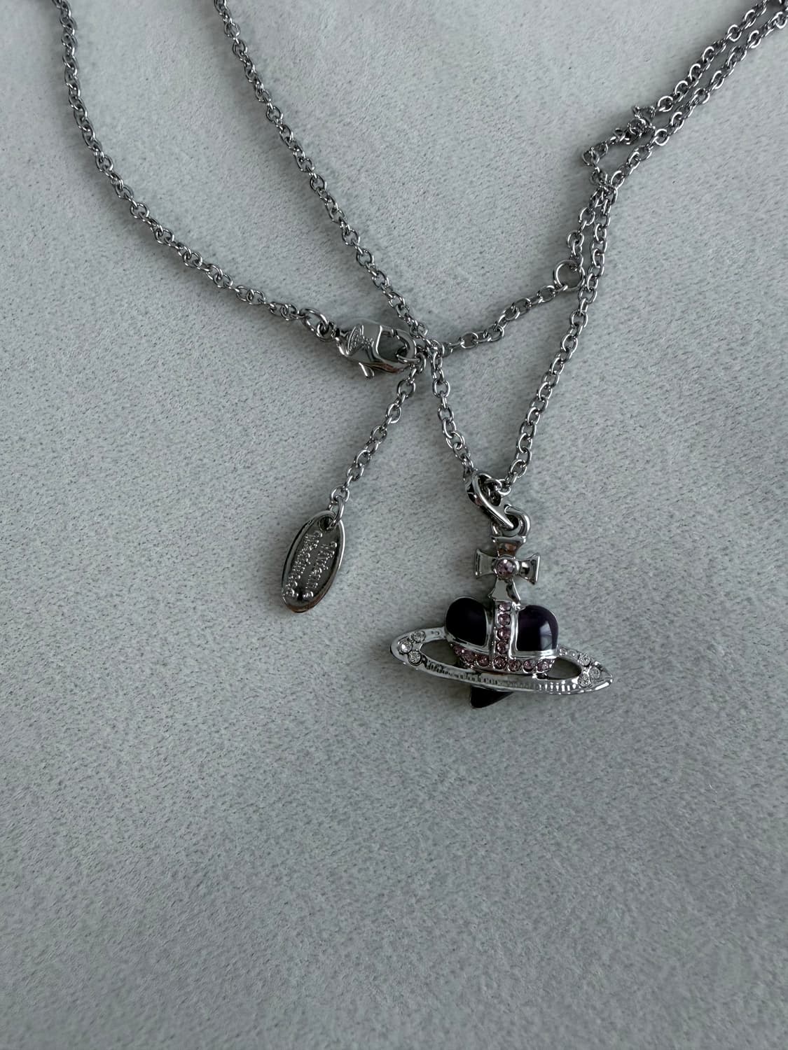 비비안웨스트우드 디아망떼 보라 하트 퍼플 목걸이 상품이미지1