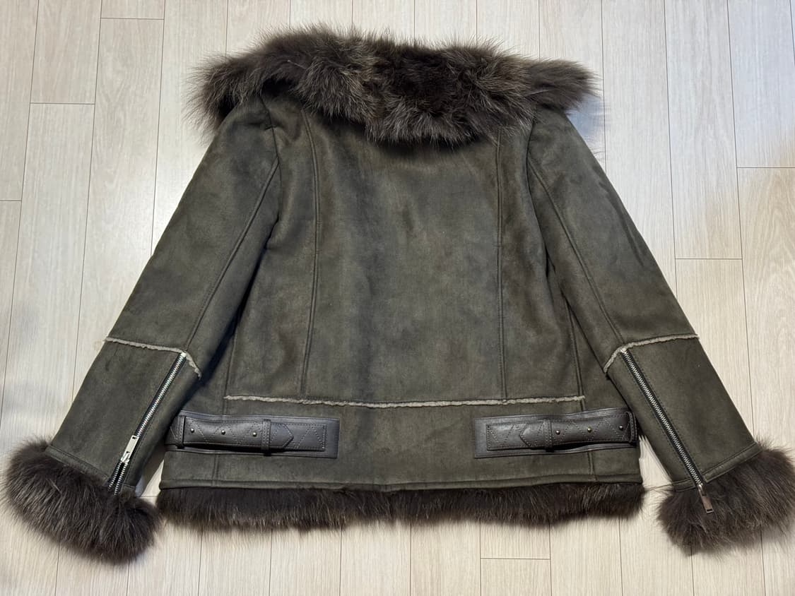 [55] 티렌 천연 폭스퍼 무스탕 카키 s사이즈 상품이미지4