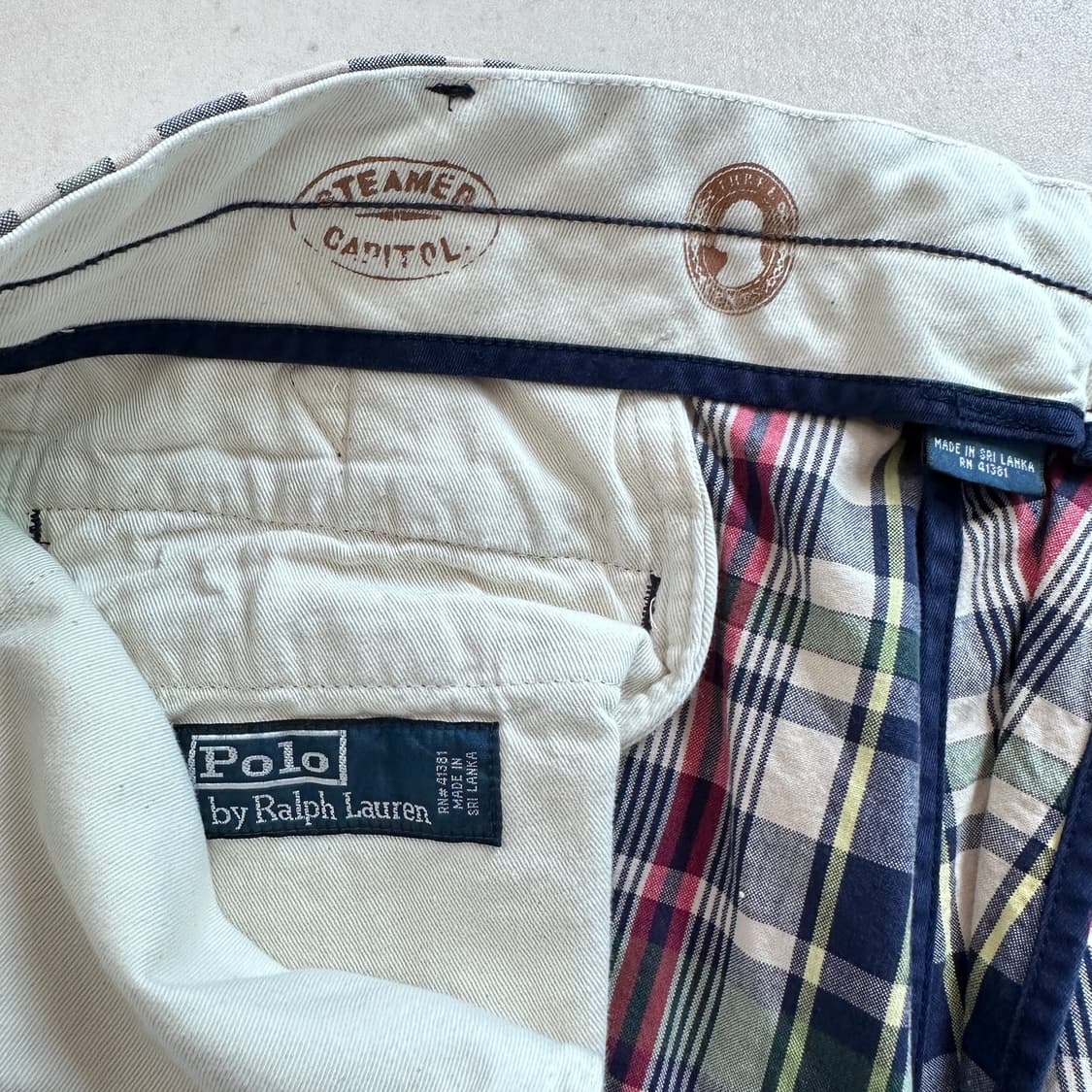 90s 폴로 랄프로렌 마드라스 체크 신치백 코튼 팬츠 38x30 상품이미지4