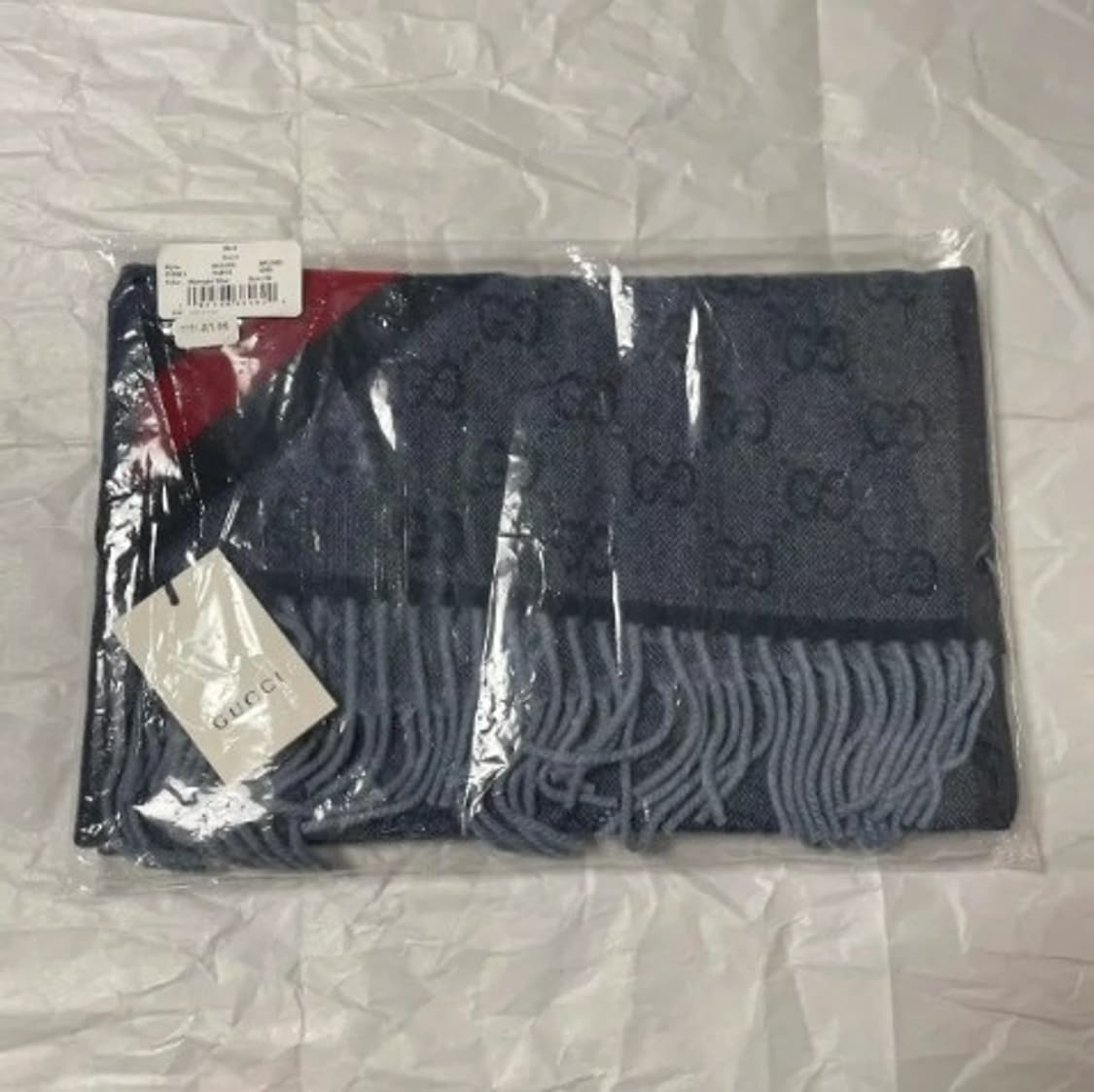 구찌 GG 뉴 니키 웹 울 머플러 미드나잇 블루 상품이미지5