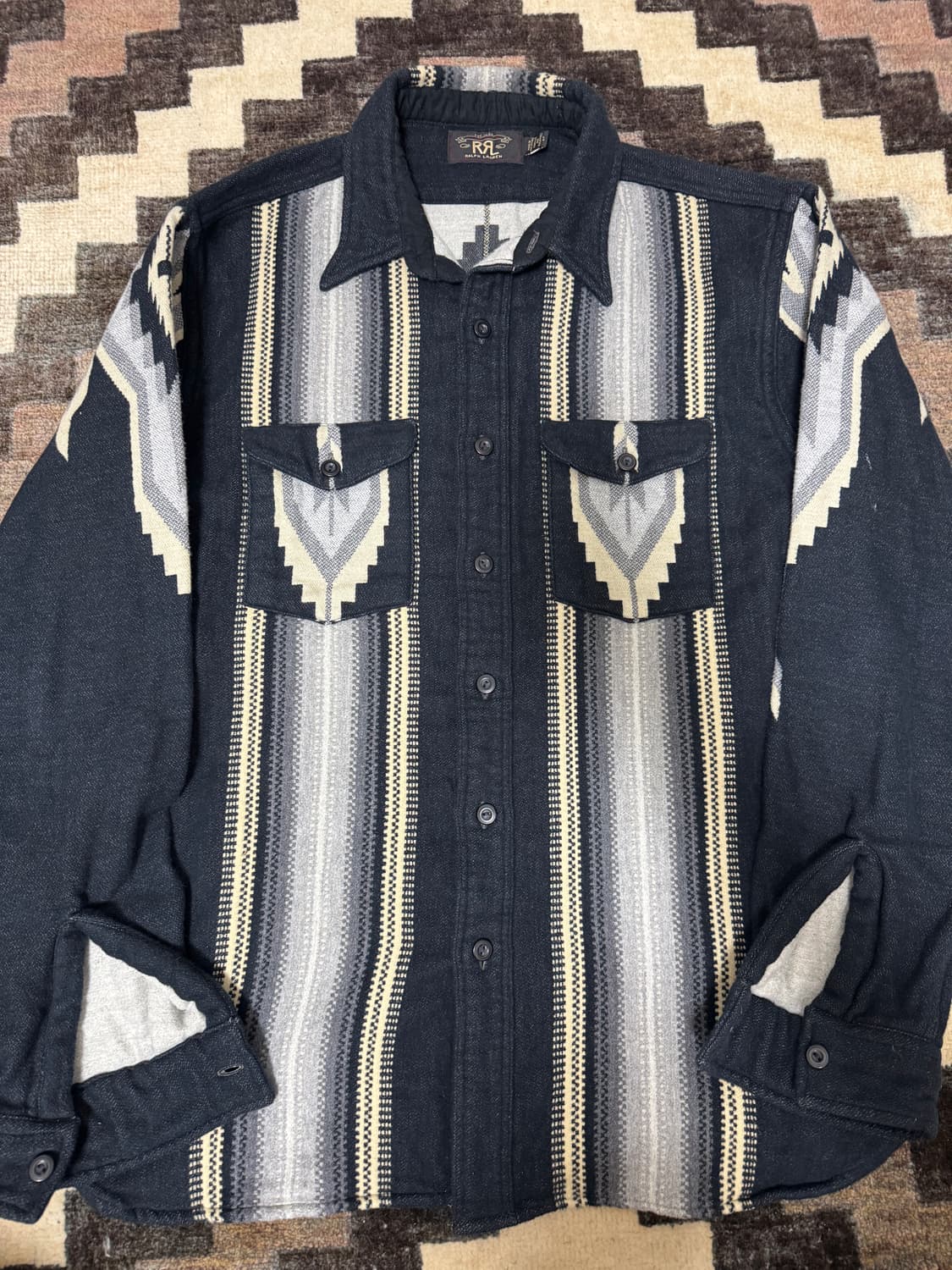 RRL 더블알엘 나바호 자카드 웨스턴  플란넬 셔츠 L 상품이미지4