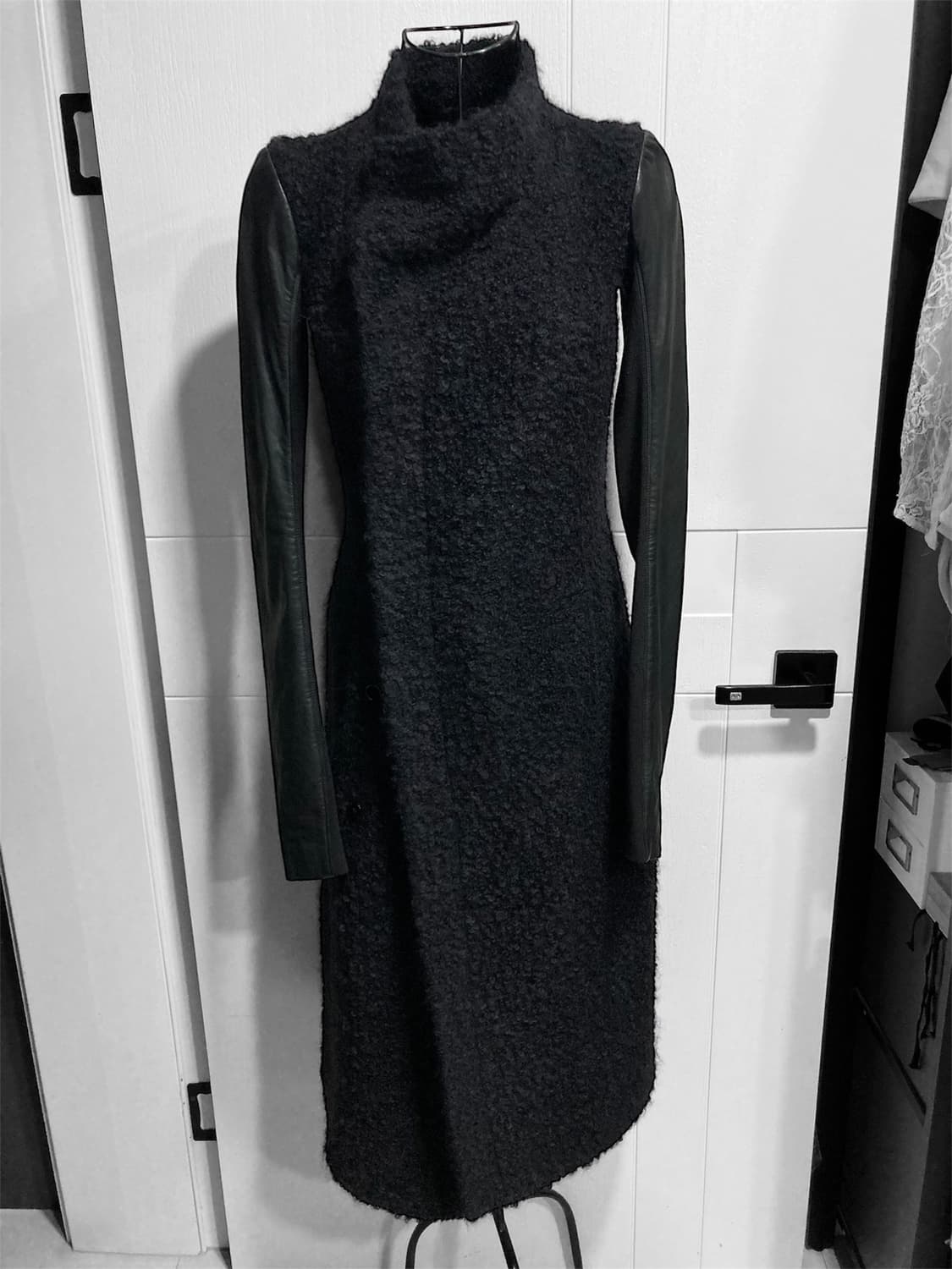 2010s 릭오웬스 모헤어 가죽 코트 상품이미지1