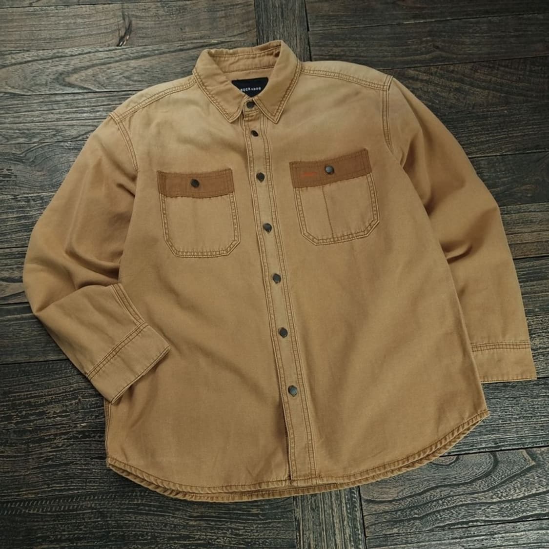 버커루 빈티지 가공 투포켓 워크 셔츠 베이지 M18916 상품이미지1