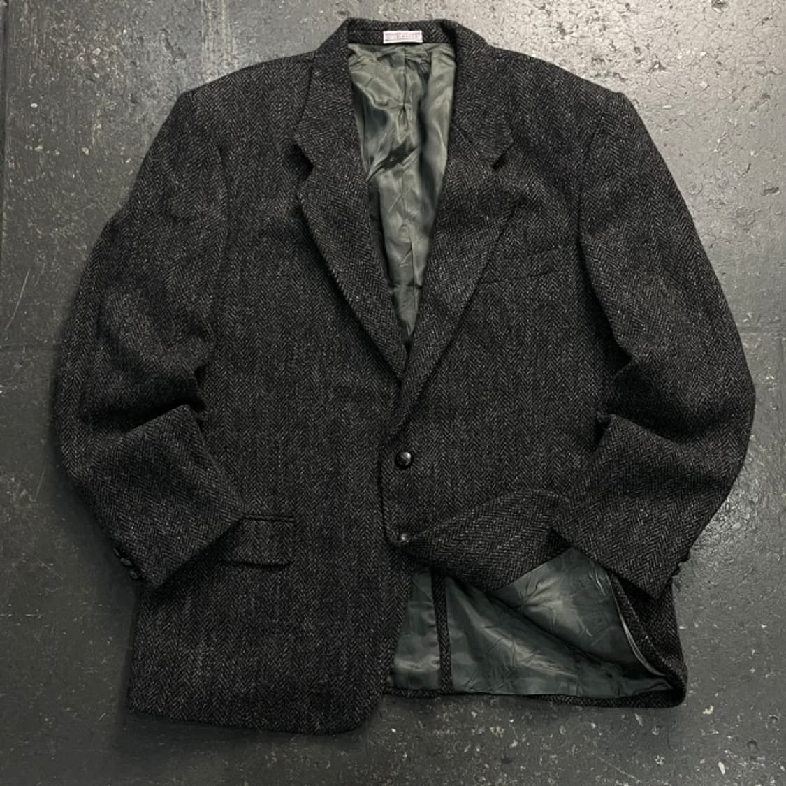 100 캐나다 빈티지 해리스 트위드 헤링본 블레이저 자켓  상품이미지1