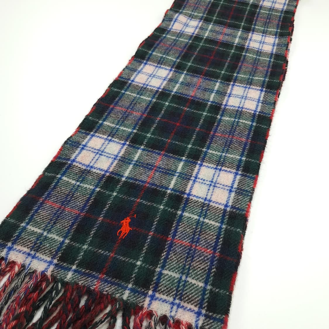 MX186 폴로 랄프로렌 블랙워치 버팔로체크 울 양면 목도리 머플러 상품이미지2