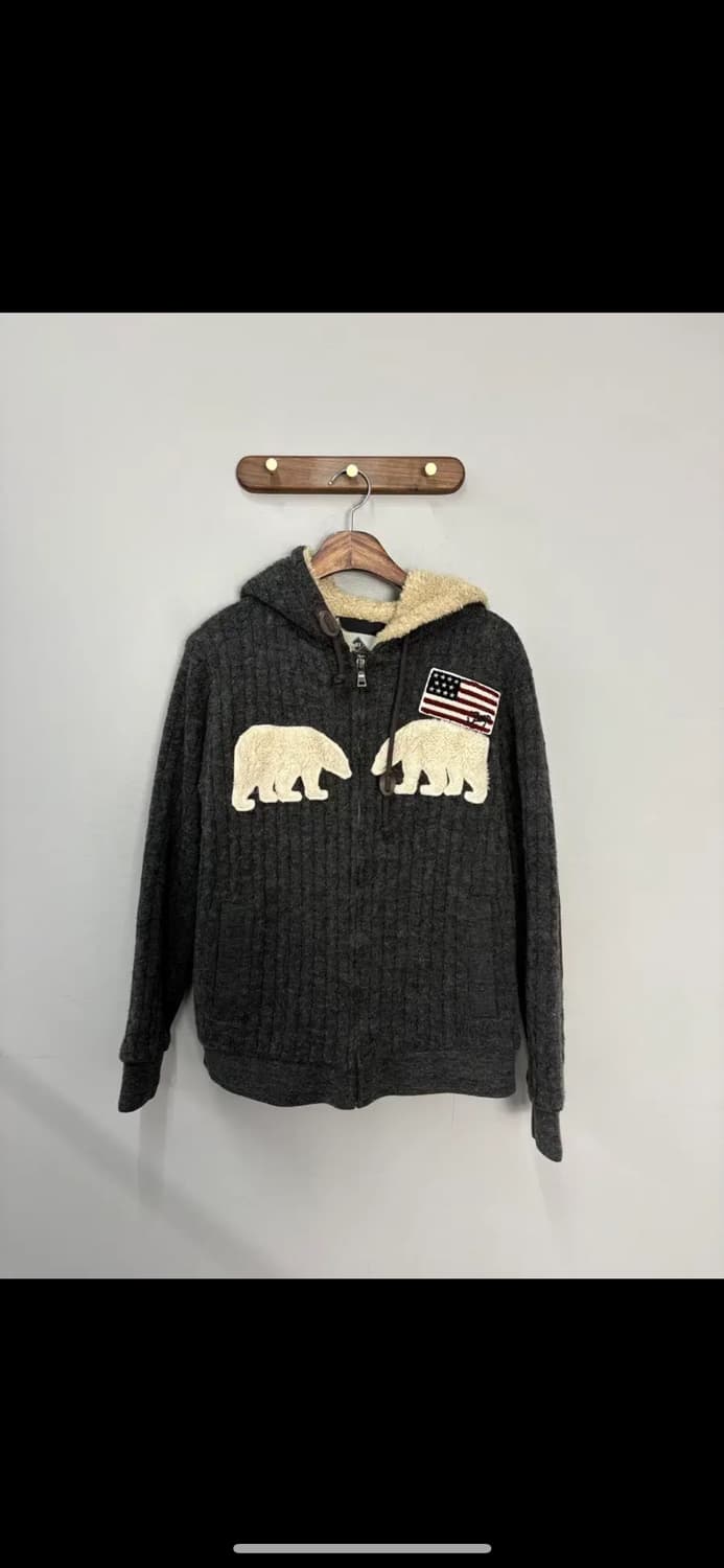 지프 곰패치 성조기 니트 후드집업 H2235 상품이미지2