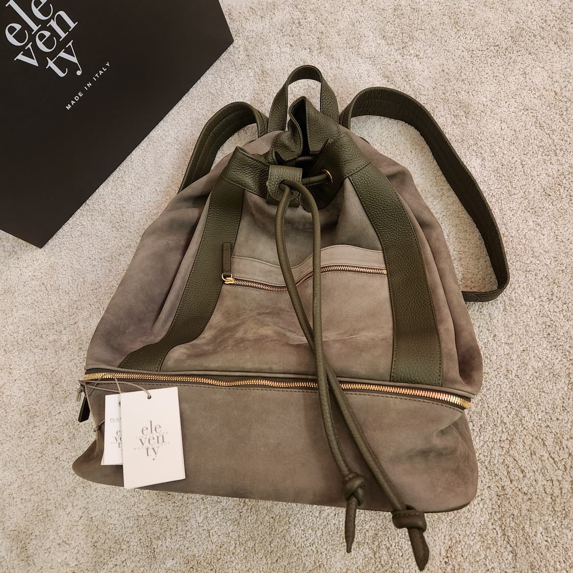 Eleventy 일레븐티 이탈리안 최고급 사슴가죽 스웨이드 럭색 백팩 상품이미지3