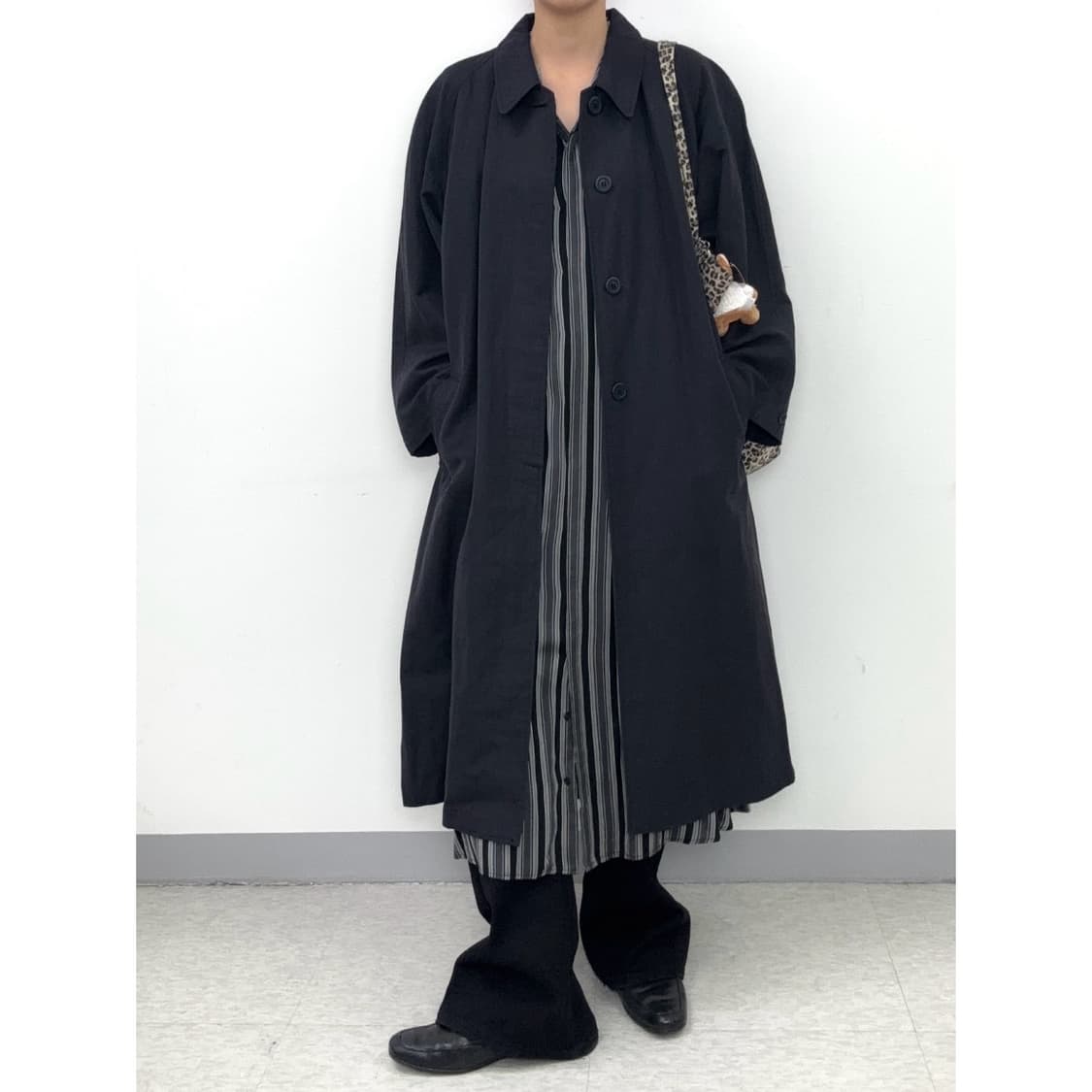 빈티지 블랙 롱 코트 상품이미지2