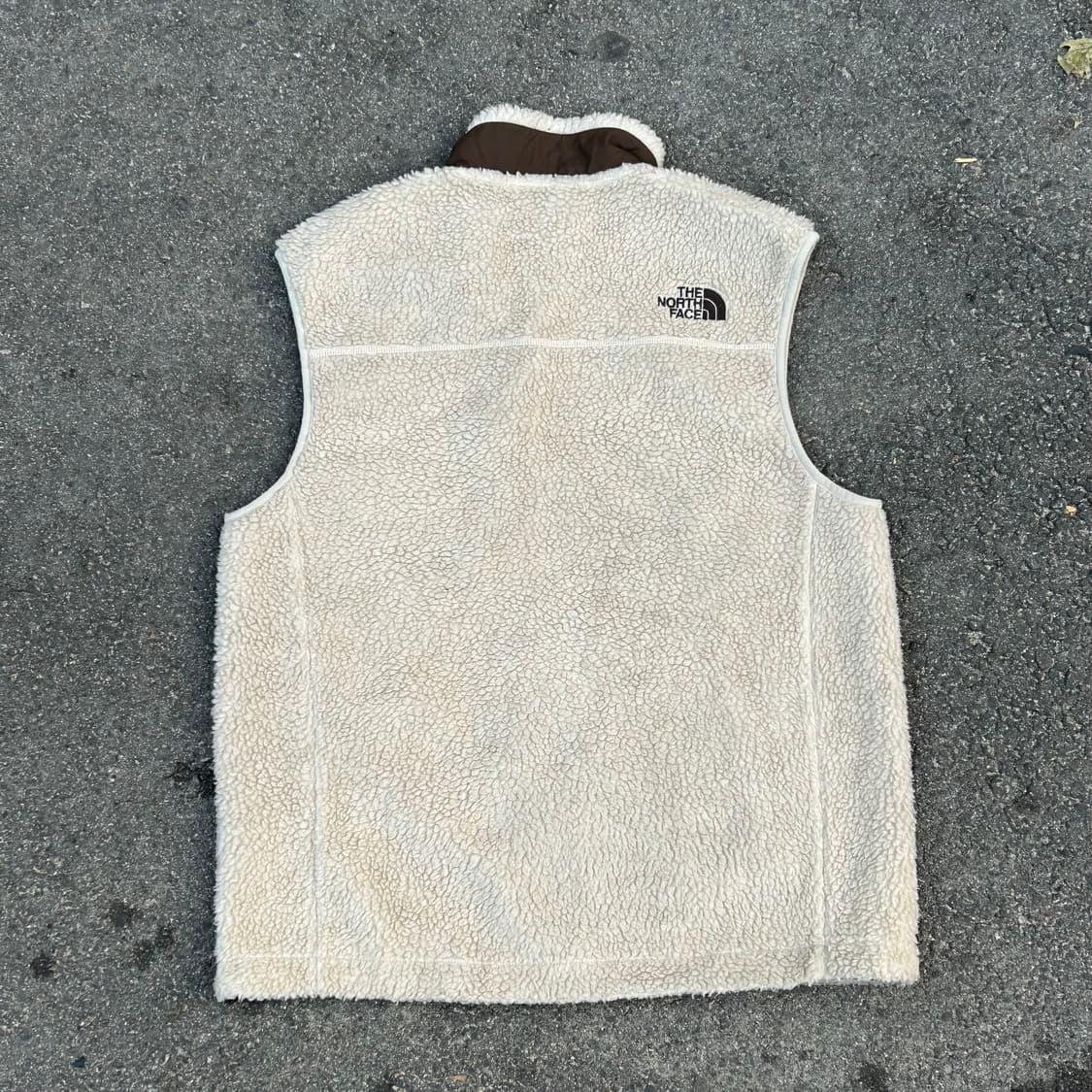 노스페이스 양털 뽀글이 조끼 아이보리 브라운 XL 상품이미지4