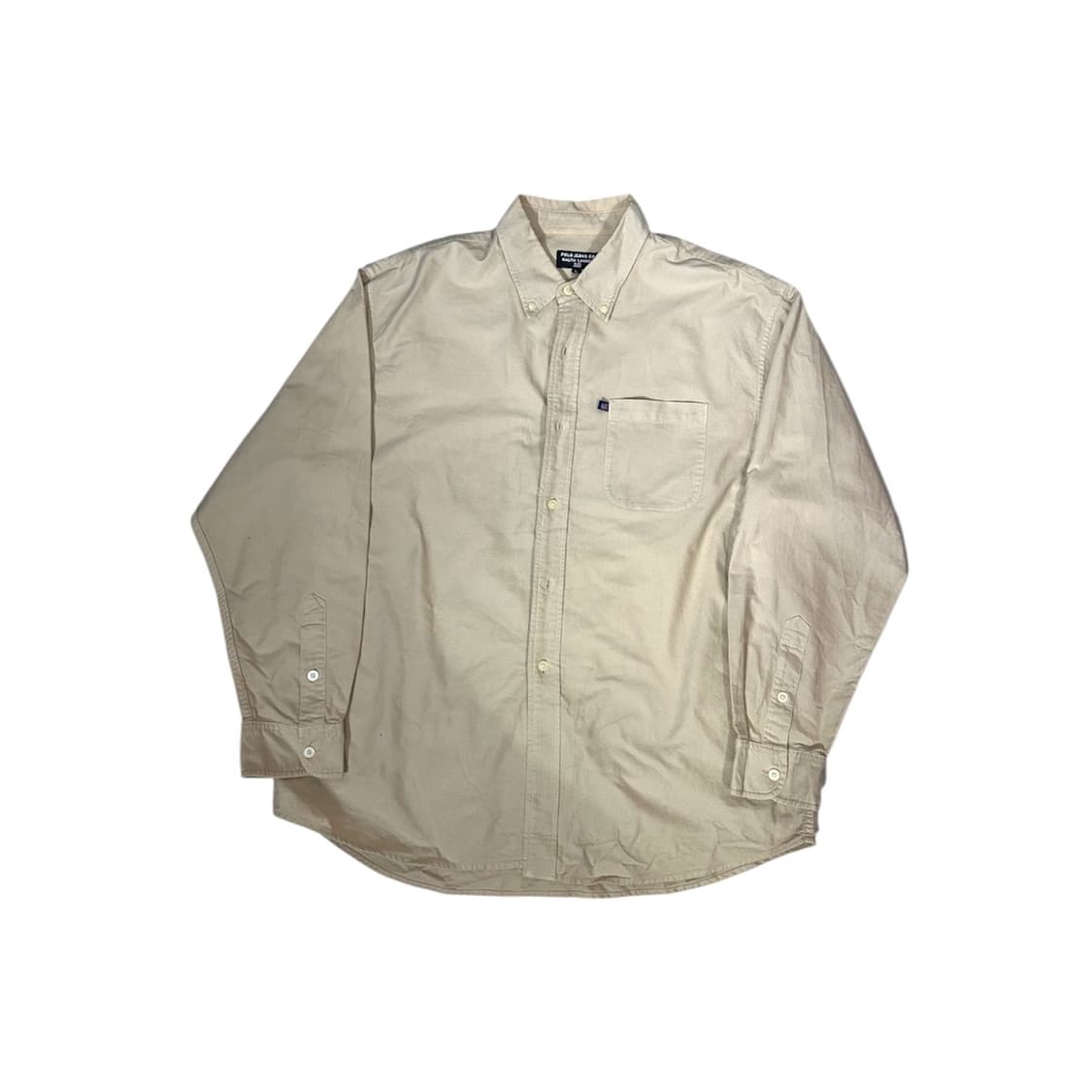 90s 폴로 베이지 솔리드 셔츠 L 상품이미지5