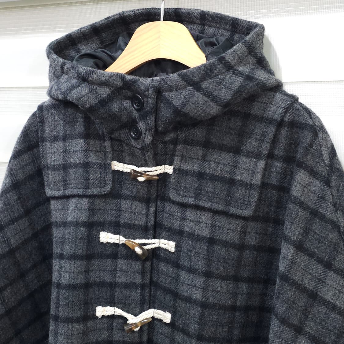 JOURNAL STANDARD 체크울 후드 케이프 망토- 우먼프리 상품이미지2