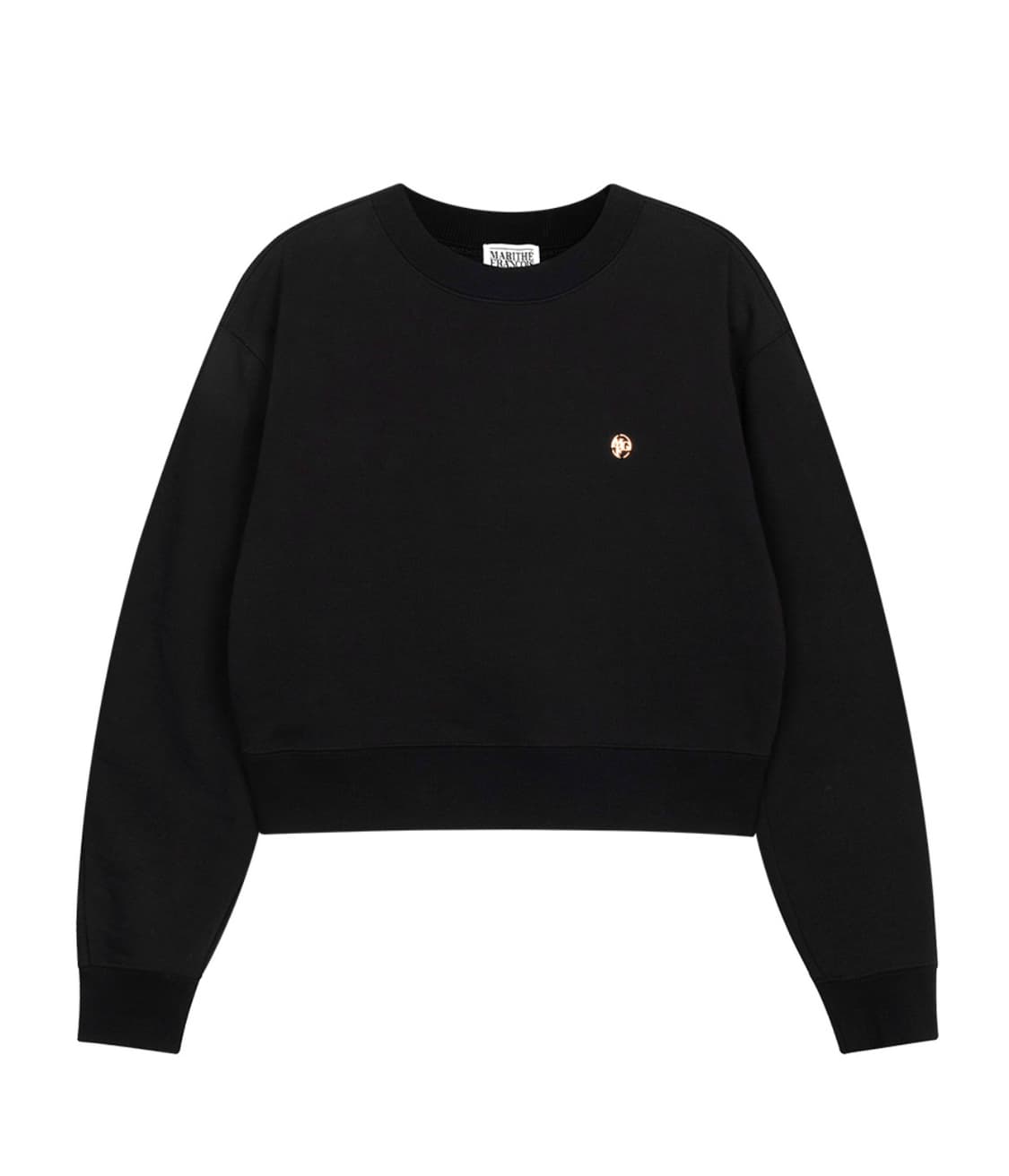 마리떼프랑소와저버 CIRCLE LOGO CROP 크롭 맨투맨 검정 m 상품이미지2