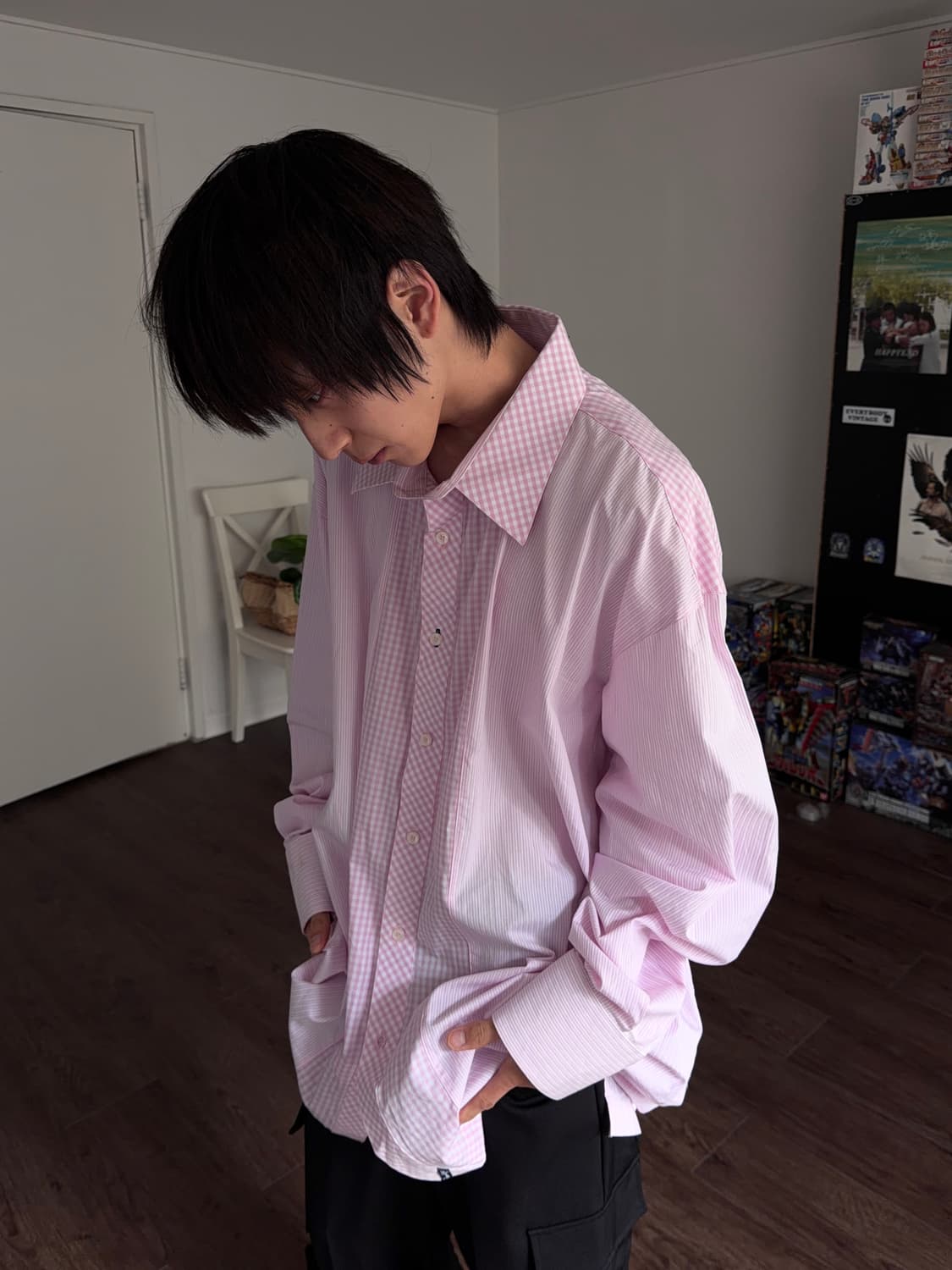 Richard Yoo 슈페리어 오버 패턴 믹스 셔츠 상품이미지3