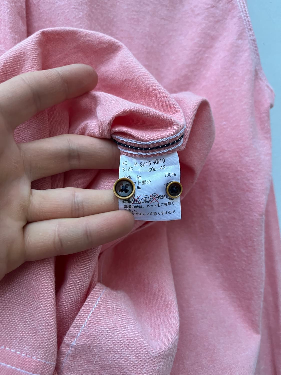 Harris Tweed 핑크컬러 셔츠  상품이미지8