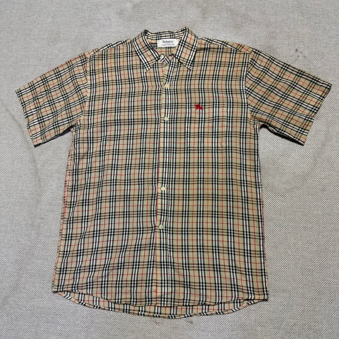 버버리 빈티지 반팔 체크 셔츠 상품이미지1