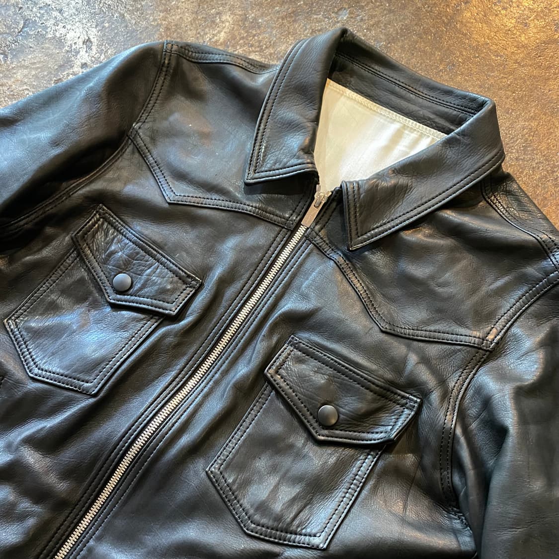 (M) the letters 가죽 자켓 상품이미지3