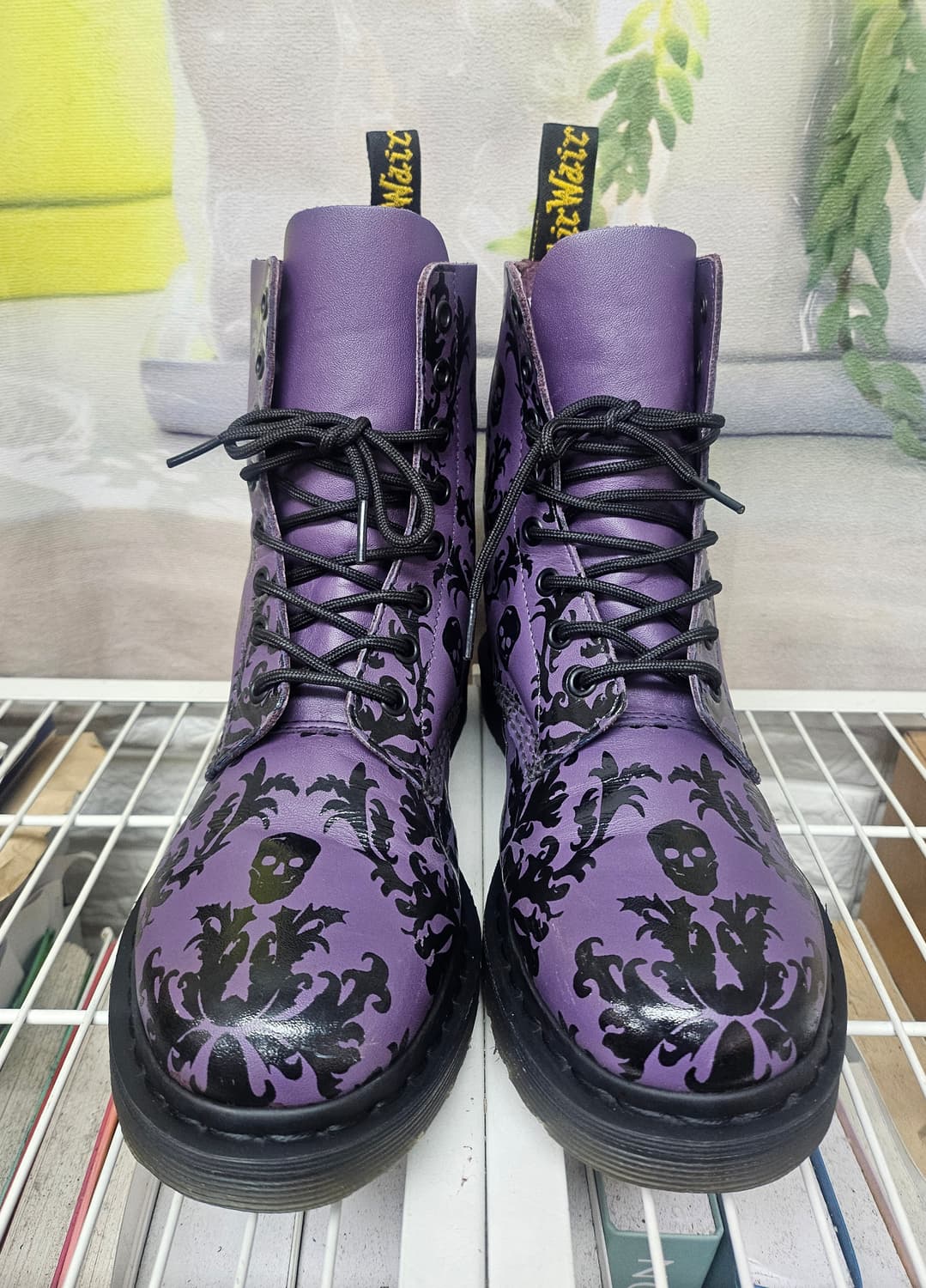 닥터마틴 255 해골 가죽부츠 플로럴 8홀 워커부츠 남녀공용 LB58 상품이미지2